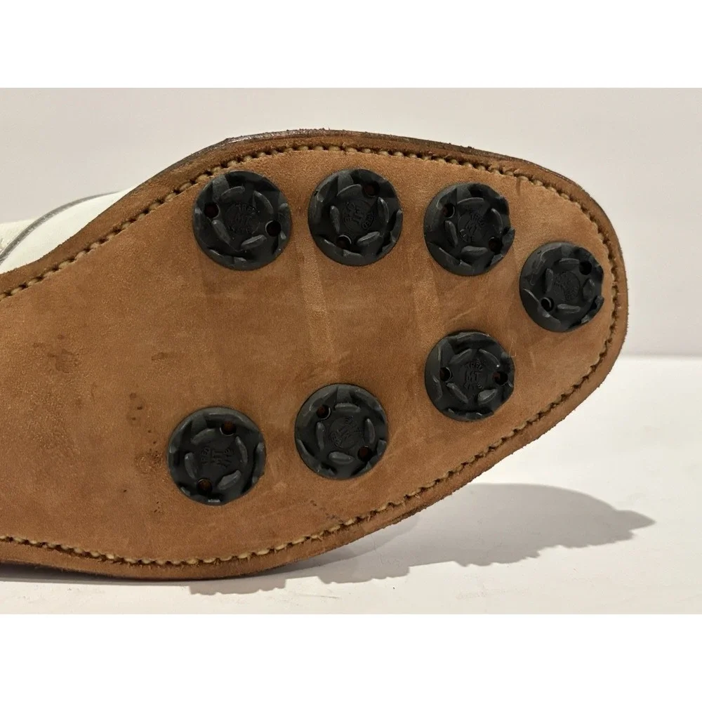FootJoy‎ Classics Kiltie Golf Shoes 8C Softspikes Vintage Gold FJ Medallion RARE